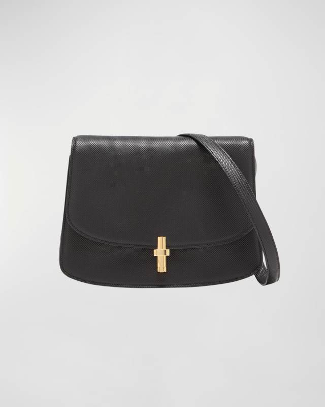 Sofia 10.00 Crossbody in Matte Grained Calfskin Leather with Silver Hardware